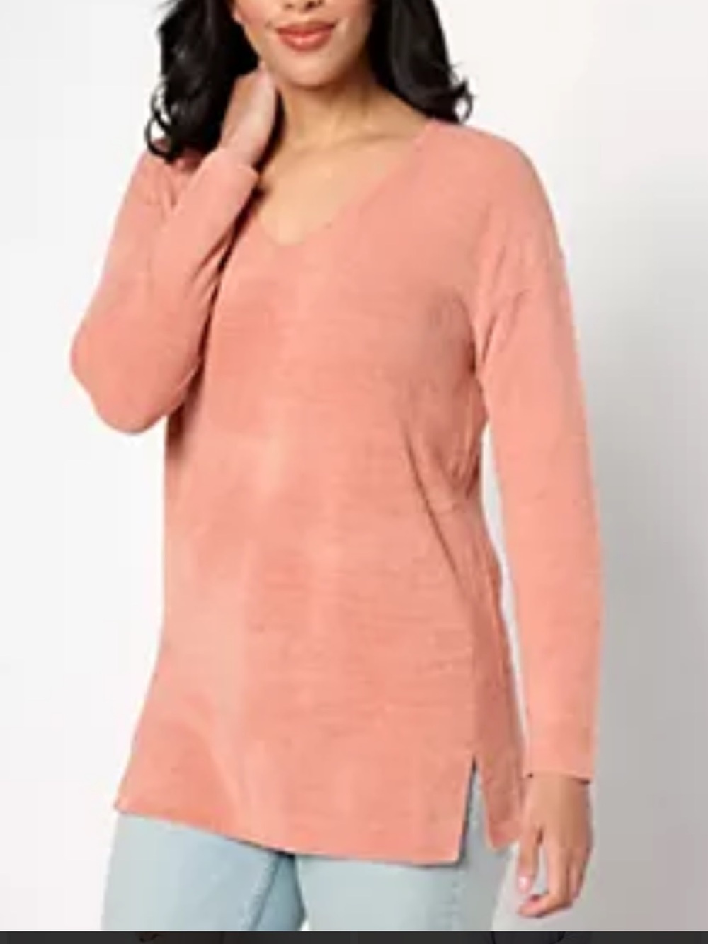 Barefoot Dreams CozyChic Ultra Lite V-Neck Sweater - Dusty Rose